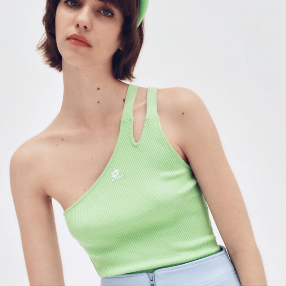 Zara Lotto Tennis One-Shoulder Top